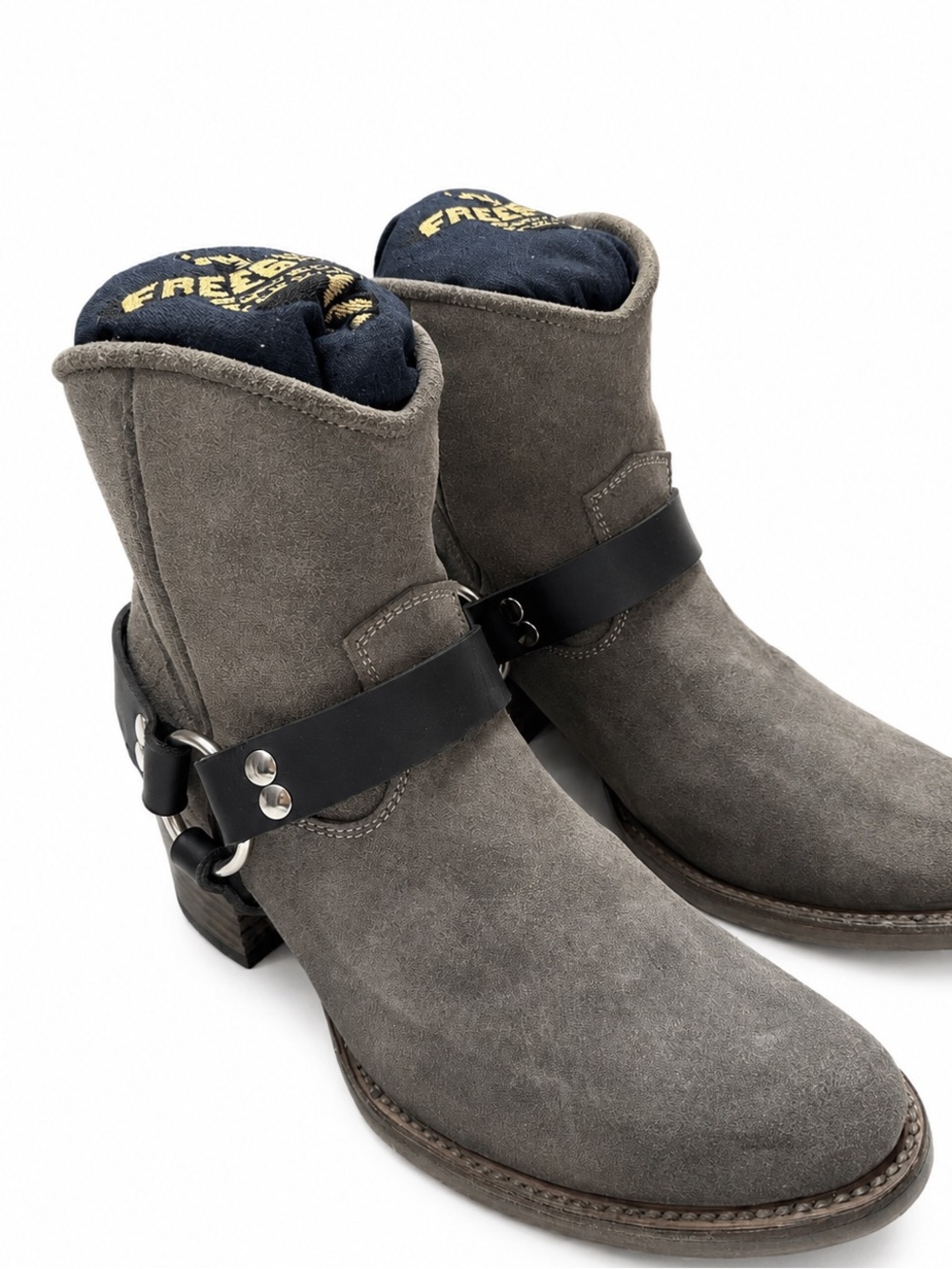 Freebird by Steven Spirit Grey Suede Harness Ankle Boots Size 8 NIB - Picture 6 of 16